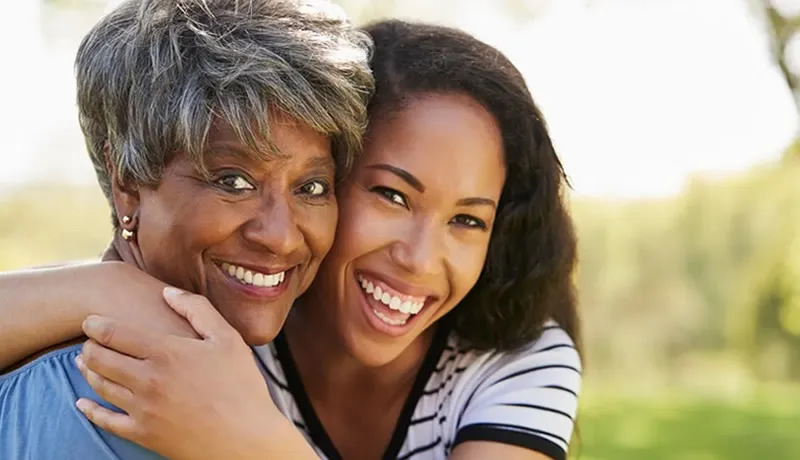 An older woman enjoying time with a caring companion